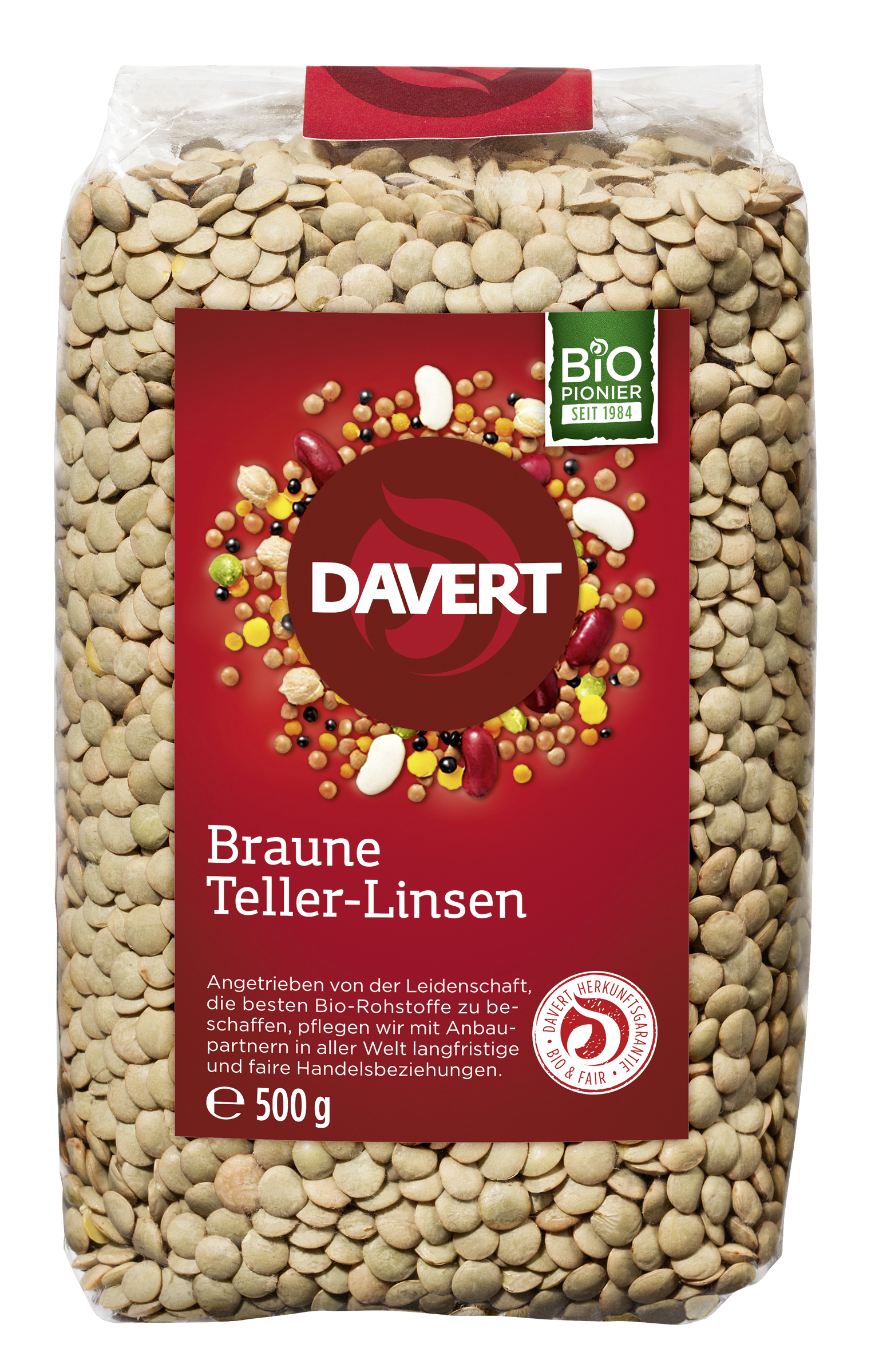 Braune Teller-Linsen 500g | Davert Online-Shop | Bio Naturkost